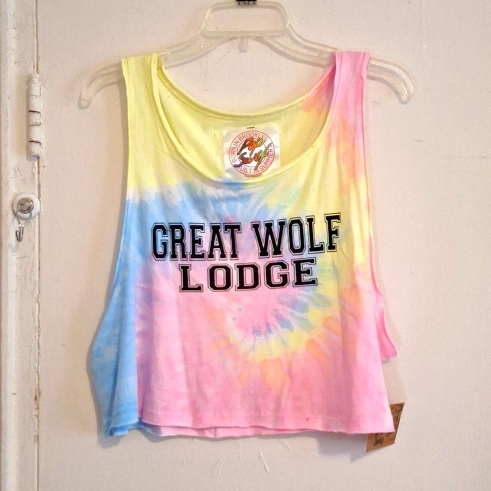 Great wolf lodge tank top tie-dye cropped